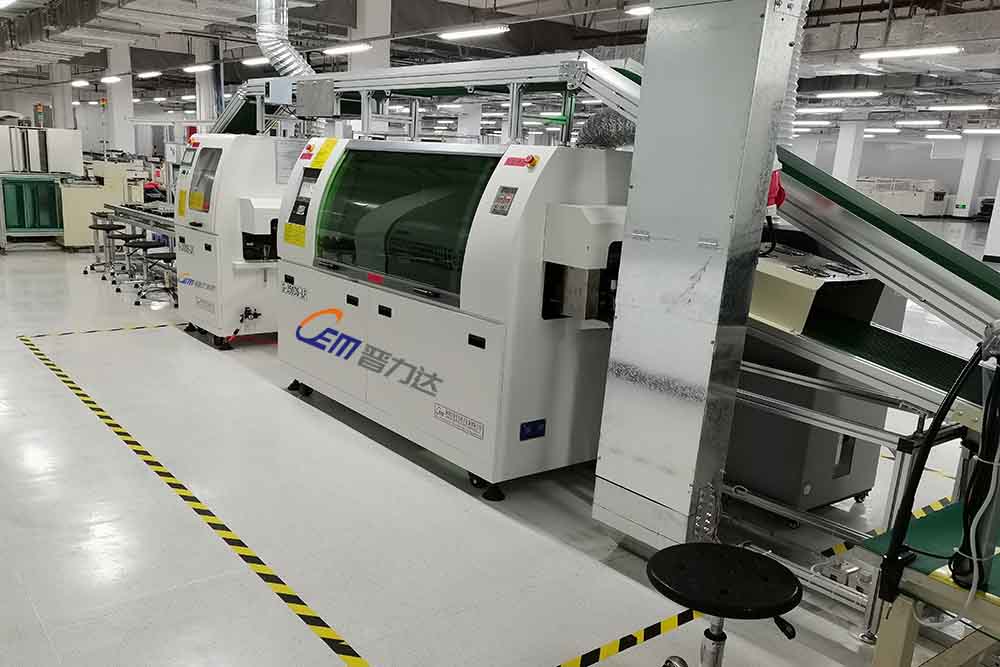 臺灣英華達集團采購我司一條插裝焊接整線（包含外置噴霧波峰焊焊接機，插件線，接駁臺，ICT測試機）